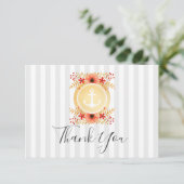 Waterverf Floral Gold Anchor Dank u kaart (Staand voorkant)