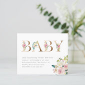 Waterverf "Floral Gold Baby shower" (Staand voorkant)