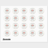 Waterverf Floral Gold Baby shower Dank u Ronde Sticker (Vel)