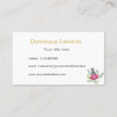 Waterverf Floral Gold Blush Visitekaartje (Achterkant)