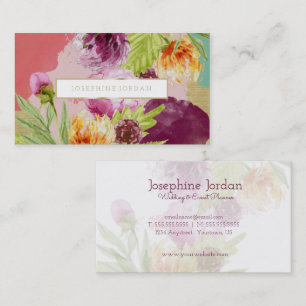 Waterverf Floral & Gold Foil Modern Visitekaartje