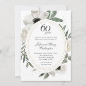 Waterverf Floral Gold Glitter 60e Jubileum Kaart (Voorkant)