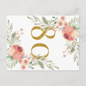 Waterverf Floral Gold Glitter 80ste Verjaardagsfee Uitnodiging Briefkaart (Achterkant)