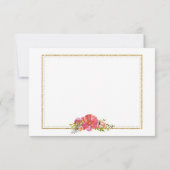 Waterverf Floral Gold Glitter Modern Hartelijk dan Bedankkaart (Achterkant)