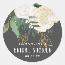 Waterverf Floral Gold Glitter Vrijgezellenfeest Ronde Sticker