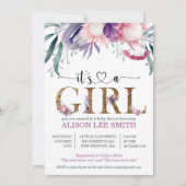 Waterverf Floral & Gold "Het is een meisje" Baby s (Voorkant)