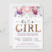 Waterverf Floral & Gold "Het is een meisje" Baby s (Voorkant)