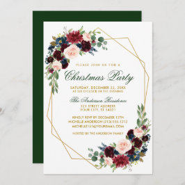 Waterverf Floral Gold Kerstparty Green Kaart