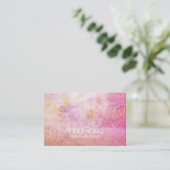 ** Waterverf Floral Gold Lavender Peach Glitter Visitekaartje (Staand voorkant)