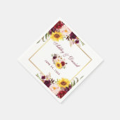 Waterverf Floral Gold Lijst Servet (Hoek)