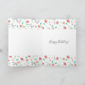 Waterverf Floral Gold Magical Unicorn Birthday Kaart (Binnen)