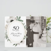 Waterverf Floral Gold Photo 50e Jubileum Kaart (Staand voorkant)