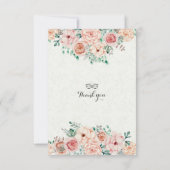 Waterverf Floral & Gold Script Wedding RSVP Antwoo Kaartje (Achterkant)