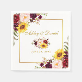 Waterverf Floral Gold Servet