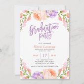 Waterverf Floral Gradual Party Invitation Kaart (Voorkant)