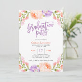 Waterverf Floral Gradual Party Invitation Kaart (Staand voorkant)