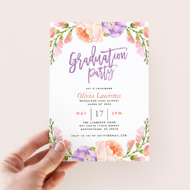 Waterverf Floral Gradual Party Invitation Kaart