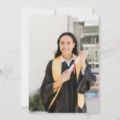 Waterverf Floral Graduation Cap Foto Afstudeerder  Kaart (Achterkant)