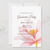 Waterverf Floral Graduation Party Invitation. Kaart (Voorkant)