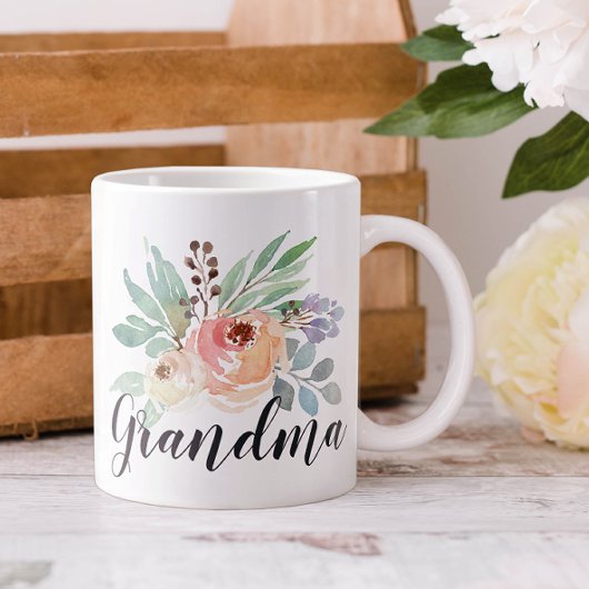 Waterverf Floral Grandma Grote Koffiekop