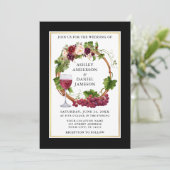 Waterverf Floral Grapes met zwarte goudfoto Kaart (Staand voorkant)