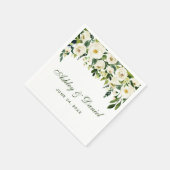 Waterverf Floral Green en White Wedding Servet (Hoek)