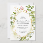 Waterverf Floral Green Foliage Graduage Party Kaart (Voorkant)