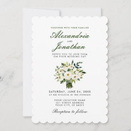 Waterverf Floral Green Invite S Kaart