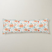  Waterverf Floral Green laat wit Lichaamskussen (Achterkant)