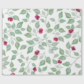 Waterverf "Floral Green Leaves Wrapping Paper" Cadeaupapier (Vlak)
