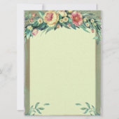Waterverf Floral Green & Roze sparen de Datum Save The Date (Achterkant)