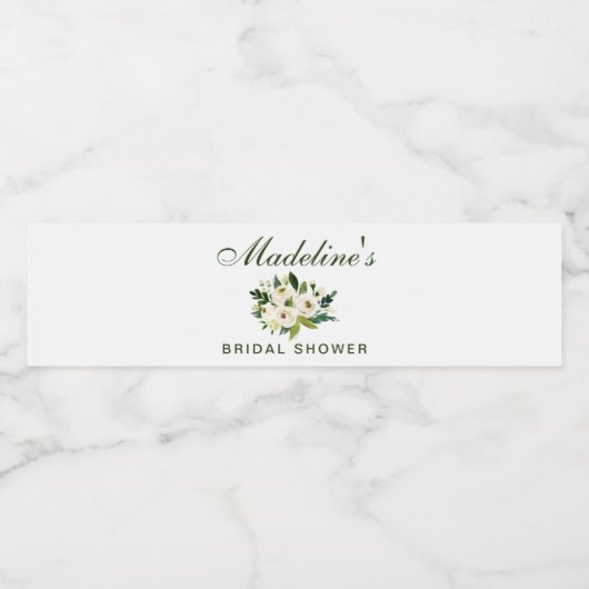 Waterverf Floral Green Vrijgezellenfeest Waterfles Etiket (Enkel label)