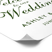 Waterverf Floral Green Wedding Welcome Poster (Hoek)