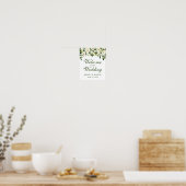 Waterverf Floral Green Wedding Welcome Poster (Keuken)