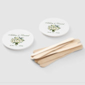 Waterverf Floral Green White Bouquet Wedding Handwaaier (Niet-gemonteerd)