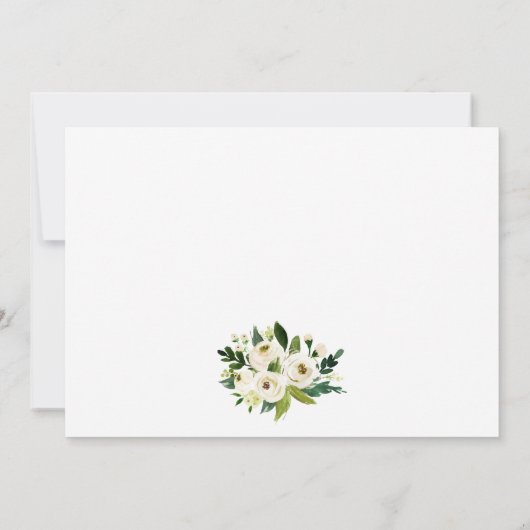 Waterverf Floral Green White slaat de datum op Save The Date (Achterkant)