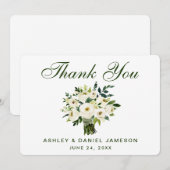 Waterverf Floral Green White Weddenschap Bedankt B (Voorkant / Achterkant)