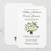 Waterverf Floral Green White Wedding Bouquet T Kaart (Voorkant / Achterkant)