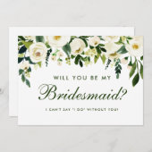 Waterverf Floral Green White Wedding Bridesmaid G Kaart (Voorkant / Achterkant)