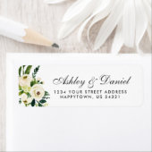 Waterverf Floral Green White Wedding Etiket (Insitu)