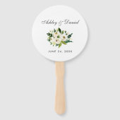 Waterverf Floral Green White Wedding Handwaaier (Voorkant)