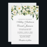 Waterverf Floral Green White Wedding Invitation Kaart<br><div class="desc">Waterverf Floral Botanical Green and White Wedding Invitation</div>