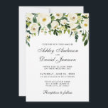 Waterverf Floral Green White Wedding Invitation Kaart<br><div class="desc">Waterverf Floral Botanical Green and White Wedding Invitation</div>