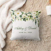 Waterverf Floral Green White Wedding Kussen (Deken)