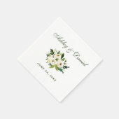 Waterverf Floral Green White Wedding Servet (Hoek)