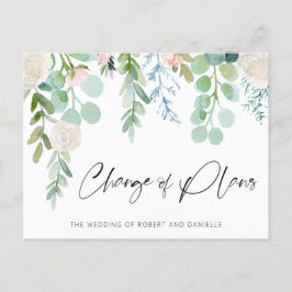 Waterverf Floral Greenery Aankondigingskaart