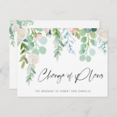 Waterverf Floral Greenery Aankondigingskaart (Voorkant / Achterkant)