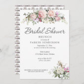 Waterverf Floral Greenery Bridal Brunch Kaart (Voorkant / Achterkant)