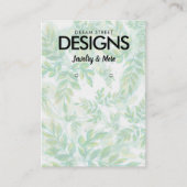 Waterverf Floral Greenery Earring Display Kaart Visitekaartje (Voorkant)