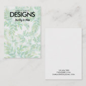 Waterverf Floral Greenery Earring Display Kaart Visitekaartje (Voorkant / Achterkant)